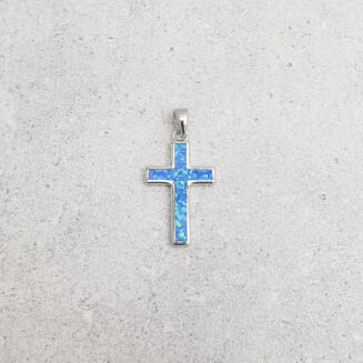 Zawieszka krzyżyk z opalem - 2