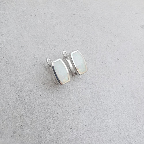 Kolczyki z prostokątnym opalem