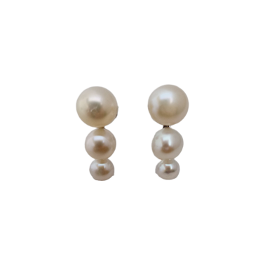 Srebrne kolczyki z 3 perłami