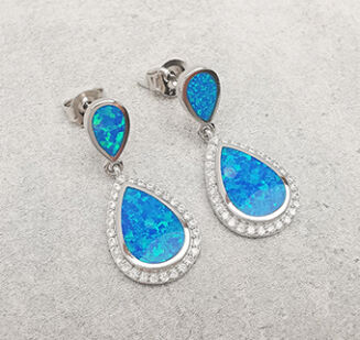 Kolczyki łezki z opalem - 3