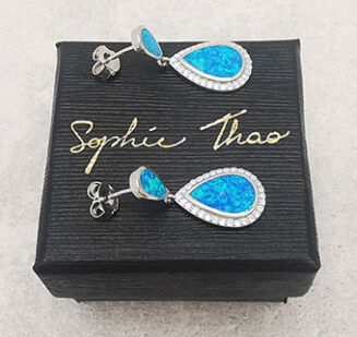 Kolczyki łezki z opalem - 5